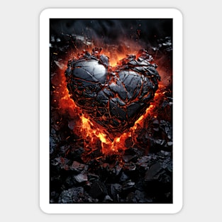 Lava Stone Heart - Valentine Sticker